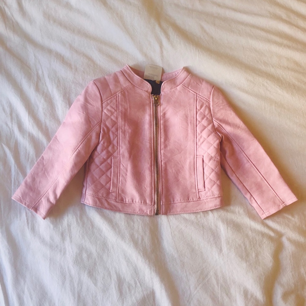 Faux leather pink jacket - 18 months